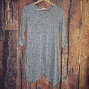 PINC Women's Jr's Sz M Heather Oatmeal Tunic Pullover Sweater